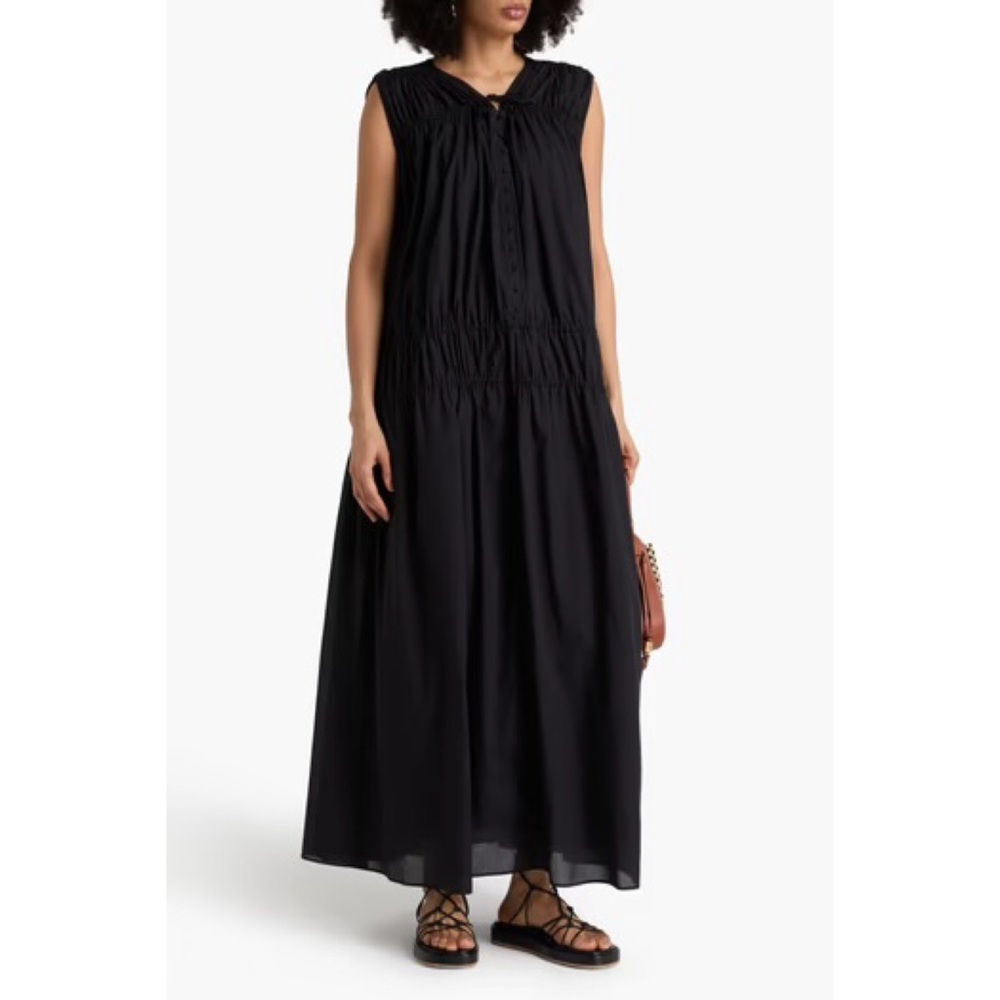 Chico's | Tassel Ruffle Modern Peasant Maxi Dress in Black